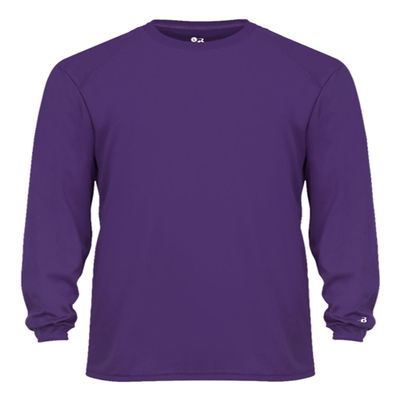 Badger Youth B-Core Long Sleeve T-Shirt, L, Purple-1