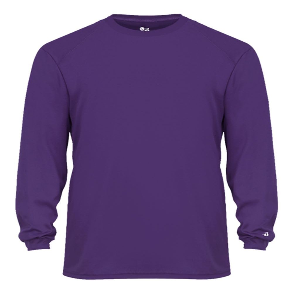 Badger Youth B-Core Long Sleeve T-Shirt, L, Purple-1