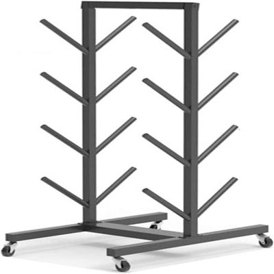 Bsetain 4/5/6/7-Tiers Freestanding Exercise Mats Display Holder, Movable Yoga Mat/Foam Roller Storage Cart with Wheels, for Home/Gym/Garage/Nursery/Studio (Color : Gold, Size : 130cm Tall)