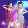 OTMYIGO Girls Sequin Fringe Latin Dress Latin Competition Costume Girls Salsa Dancing Tassel Competition Dress,Pink,170 view 3