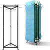 Bsetain Metal Black Foam Roller Display Stand Holder Three Sides Floorstand Hanging Yoga Mat Storage Cart with Wheels, for Yoga Studio & Gym