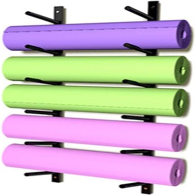 Bsetain 6 Tier Yoga Mat Rack Holder, Metal Wall Mount Yoga Mat Holder Organizer Foam Rollers Yoga Strap Display Stand, Home Gym Workout Room, 103cm Tall (Color : Black, Size : 103cm/40.6in)