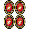 Round Proud Parent of A US Marine Sticker (dad mom Son Daughter Vinyl Decal United States Corps Logo (1.5 inch x 4 Stickers) USMC Licensed view 1