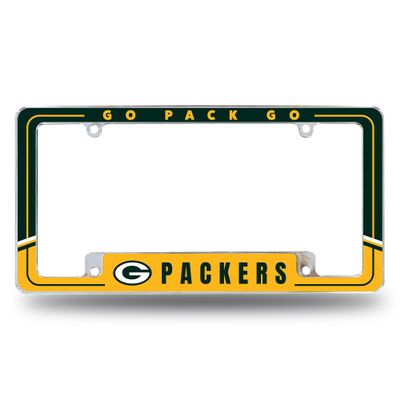 Rico Industries NFL Football Green Bay Packers Two-Tone 12" x 6" Chrome All Over Automotive License Plate Frame for Car/Truck/SUV