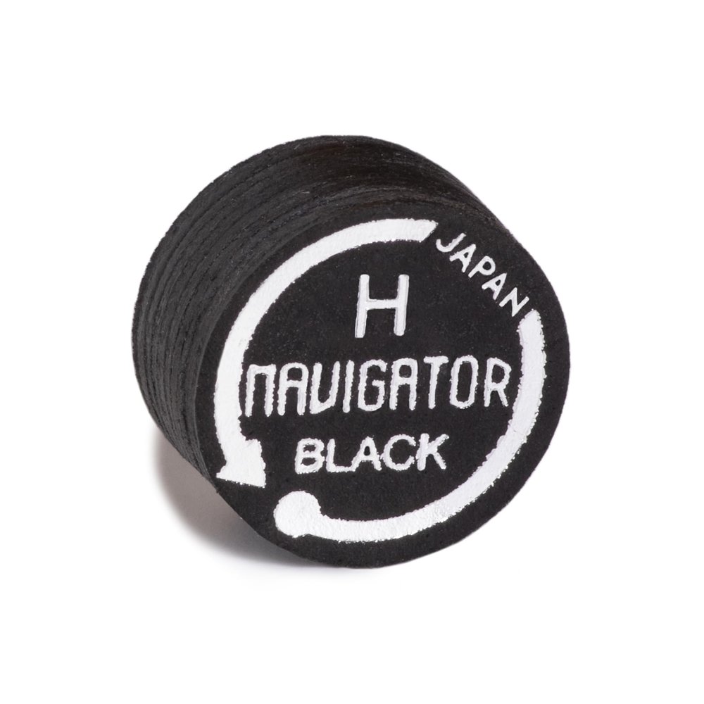 Navigator Black Premium Laminated Pool Billiard Cue Tip - 1 pc (Hard, 14 mm)