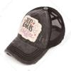 C.C Ponycap Messy High Bun Ponytail Adjustable Mesh Trucker Baseball Cap Hat, Criss Cross Patch Top Knots & Coffee, Black view 4
