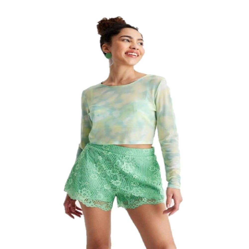 Women's Lace Shorts - Future Collective with Gabriella Karefa-Johnson Green (as1, Alpha, x_s, Regular, Regular)