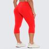CRZ YOGA Womens Butterluxe Workout Capri Leggings with Pockets 19 Inches - High Waisted Crop Gym Yoga Pants Buttery Soft Dark Red X-Large view 2