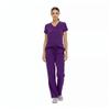 Natural Uniforms Women's Cool Stretch V-Neck Top and Cargo Pant Set (Eggplant, XX-Large) view 4