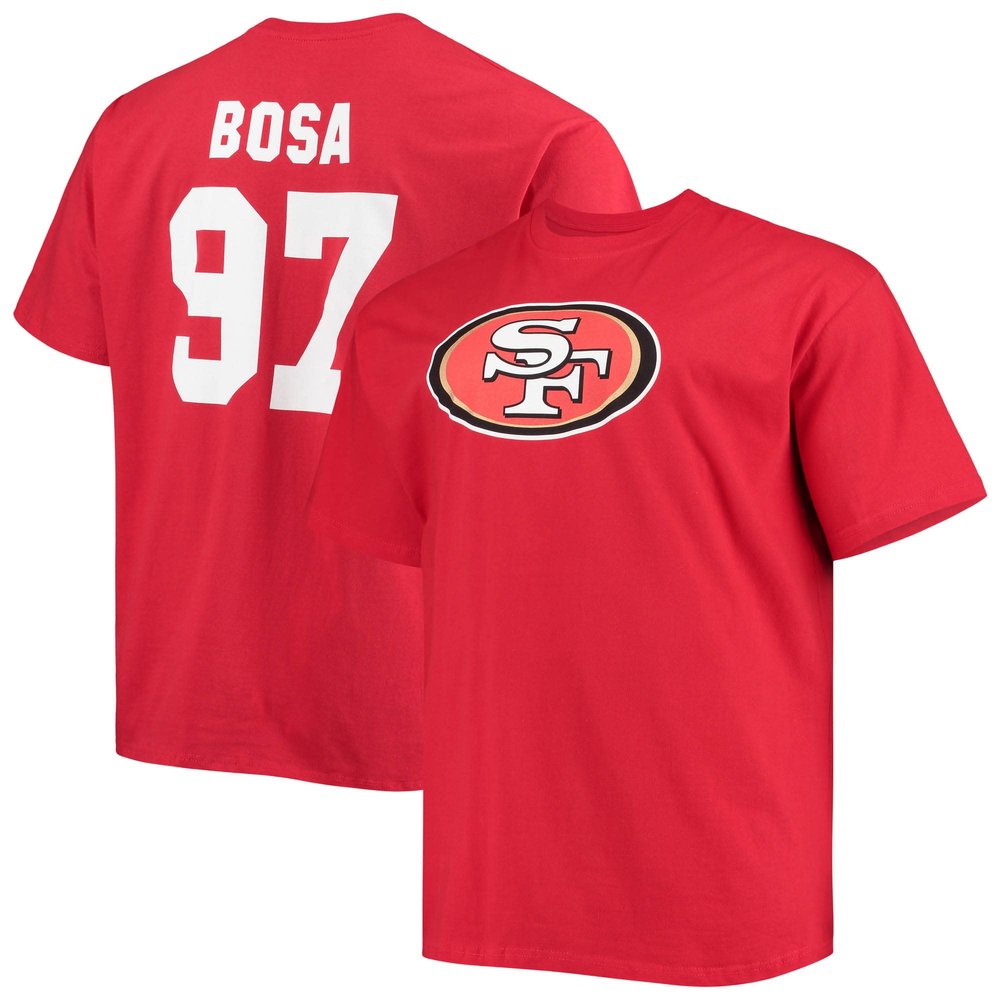 Fanatics Men's Nick Bosa Scarlet San Francisco 49ers Big & Tall Player Name & Number T-Shirt