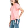 Nautica Women's Summer Crop Top Solid Short Sleeve Side-Tie Knot Tee T-Shirt - Pink X-Small view 2