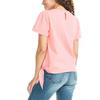 Nautica Women's Summer Crop Top Solid Short Sleeve Side-Tie Knot Tee T-Shirt - Pink X-Small view 3