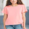 Nautica Women's Summer Crop Top Solid Short Sleeve Side-Tie Knot Tee T-Shirt - Pink X-Small view 4