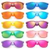 10 Pack Colored Sunglasses Clear Neon Frame Mirrored Lens Bulk Party Glasses Classic Eyewear Birthday Beach Pool Unisex Adults view 1