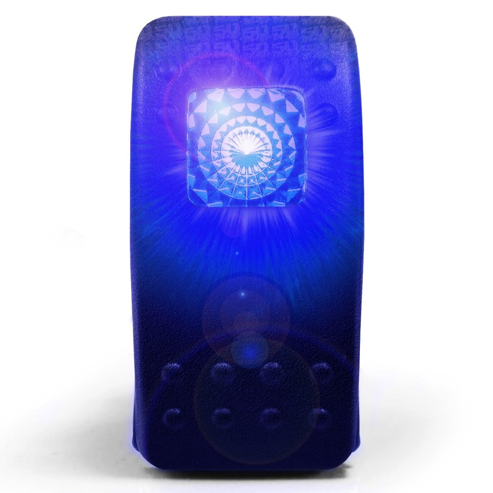 50 Caliber Racing Rocker Switch Momentary/Off LED Backlit UTV, Auto, Boat 20A 12V (5362A14 Blue)