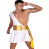 YOOJOO Men's Halloween Costume Greek Mr. Toga One Shoulder Strap Suspender Ruffle Skirt Party Fancy Dress #D1752-White 3X-Large view 2