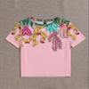 Women's T-Shirt Cactus Print Round Neck Tee Women's Tops (Color : Pink, Size : Small) view 3