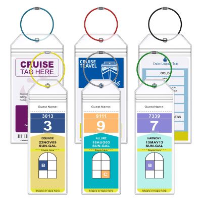 6 Pack Clear Cruise Luggage Tags for Royal Caribbean and Celebrity, Carnival, MSC, Costa, NCL & Princess Cruise Ships, Must-Have Cruise Travel Essentials for 2026-2027