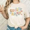 Groovy Family Matching 3rd Birthday Outfits for Baby Toddler Little Girls and Boys Natural Shirt 5-6 view 2