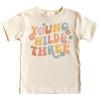 Groovy Family Matching 3rd Birthday Outfits for Baby Toddler Little Girls and Boys Natural Shirt 5-6 view 3