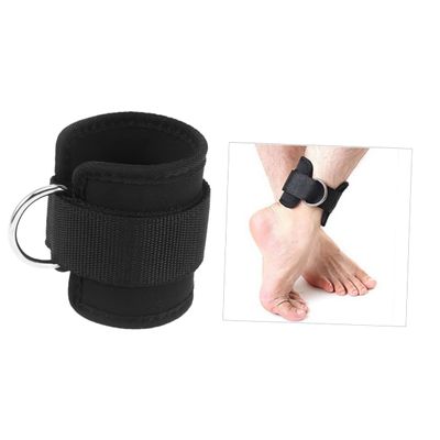 2pcs Ankle Braces for Women Wristbands for Men Dumbbell Ankle Strap Kickback Gym Elastic Rope Protective Gear Buckle Black Man