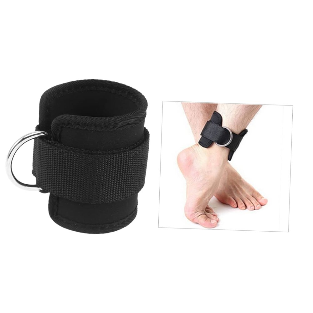 2pcs Ankle Braces for Women Wristbands for Men Dumbbell Ankle Strap Kickback Gym Elastic Rope Protective Gear Buckle Black Man
