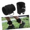 2pcs Ankle Braces for Women Wristbands for Men Dumbbell Ankle Strap Kickback Gym Elastic Rope Protective Gear Buckle Black Man view 2