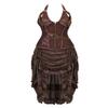 Grebrafan Corset Pirate Skirt Steampunk Leather Corsets Bustiers Costume (US(2-4) XS, brown) view 1