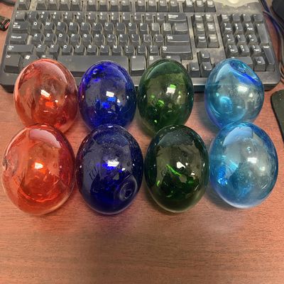 8 Pieces Assorted Decorative Reproduction Blown Glass Float Fishing Buoy Ball 3"