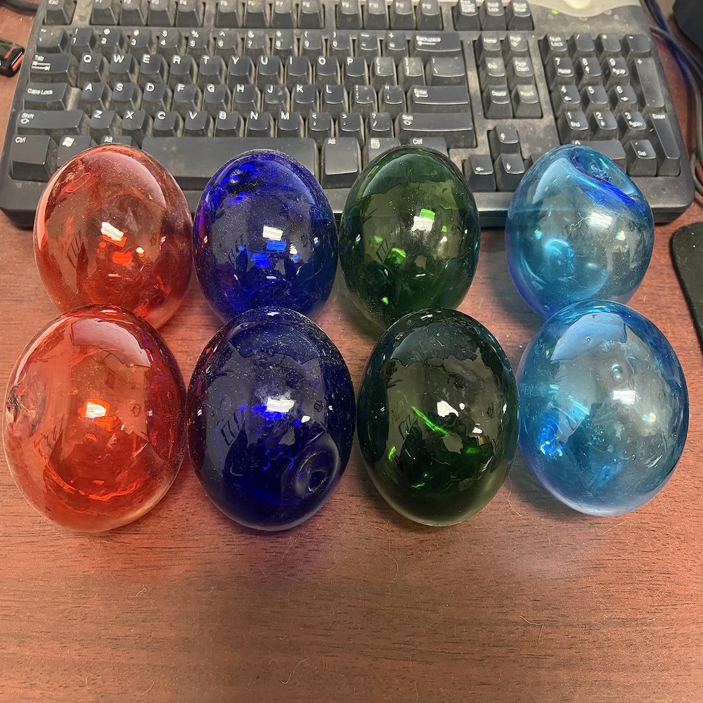 8 Pieces Assorted Decorative Reproduction Blown Glass Float Fishing Buoy Ball 3"
