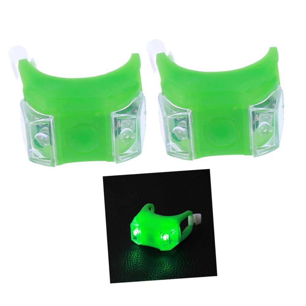 BESPORTBLE 4pcs Led Bike Rear Light Silicone Tail Lamp with Brightness Modes Easy to Install Cycling Safety Light for Night Riding Green