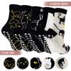 Artfasion Non Slip Socks for Women: Grip Novelty Cat Non Skid Ladies Funny Anti Slip Socks 5 Pairs for Yoga Pilates Barre Hospital 5-9 view 4