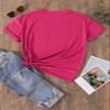 Women's T-Shirt Letter Graphic Short Sleeve Tee Women's T-Shirt (Color : Hot Pink, Size : Medium) view 2