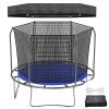 Windyun Trampoline Cover Round 6 Holes Black Sunshade Tent Top Cover Sunblock Shade Cloth for 8ft 10ft 12ft Trampoline with 146ft Cord, Easy to Install for Backyard Playground, Tent Only(12 ft) view 1