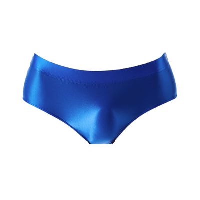 JEsilunmaMY Men's Seamless Stretch Silk Briefs Solid Color Moisture-Wicking Underwear Soft Comfort Breathable Underpants (Blue-1PC,Medium)