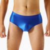 JEsilunmaMY Men's Seamless Stretch Silk Briefs Solid Color Moisture-Wicking Underwear Soft Comfort Breathable Underpants (Blue-1PC,Medium) view 2