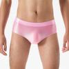 JEsilunmaMY Men's Seamless Stretch Silk Briefs Solid Color Moisture-Wicking Underwear Soft Comfort Breathable Underpants (Pink-1PC,Medium) view 2