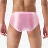 JEsilunmaMY Men's Seamless Stretch Silk Briefs Solid Color Moisture-Wicking Underwear Soft Comfort Breathable Underpants (Pink-1PC,Medium) view 3
