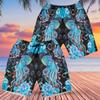228CLOSET Octopus Lovers Men's Swim Trunks - Blue Floral Hawaiian Shorts for Men, Men's Summer Bathing Shorts Set 11 Size Size 3XL view 2