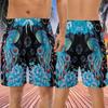228CLOSET Octopus Lovers Men's Swim Trunks - Blue Floral Hawaiian Shorts for Men, Men's Summer Bathing Shorts Set 11 Size Size 3XL view 3