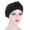 African Turban Caps for Women - Braid Twist Solid Headwrap for Cancer Headscarf Chemo Beanies Headwear hat (Black) view 2