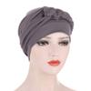 African Turban Caps for Women - Braid Twist Solid Headwrap for Cancer Headscarf Chemo Beanies Headwear hat (Gray) view 2