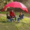 EMENAR 2.4m Beach Shelter Umbrella With Vents, Portable Outdoor Fishing Parasol Sun Shade Canopy For Beach, Garden, Fishing, Camping, UV Protection (Color : Red) view 3