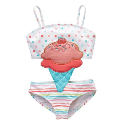 Cute Toddler Kids Infant Baby Girls Boys Bikini 3D Cartoon 1 Piece Swimsuit Sleeveless Bathing Suit (White, 3-4 Years)