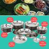 22PCS Service Plate Set with Travel Bag, Stainless Steel Plates and Bowls Camping Set for Outdoor Camping Hiking Picnic BBQ Beach view 4