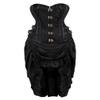 Grebrafan Jacquard Corset Pirate Skirt Steampunk Leather Corsets Bustiers Costume (US(18-20) 5XL, black) view 1