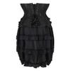 Grebrafan Jacquard Corset Pirate Skirt Steampunk Leather Corsets Bustiers Costume (US(18-20) 5XL, black) view 2