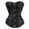 Grebrafan Jacquard Corset Pirate Skirt Steampunk Leather Corsets Bustiers Costume (US(18-20) 5XL, black) view 3