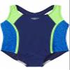 Speedo Girls Racerback Sport Splice One Piece Swimsuit (US, Alpha, Small, Regular, Dark Blue/Neon Green) view 1