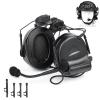 QIRUIMY ARC Rail Adapter  Tactical Helmet Headset with a Replaceable Headphone Stand, Noise Reduction & Sound Pickup Ear Protection for Airsoft Sports Black view 1